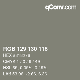 Farbcode: RGB 129 130 118 | qconv.com