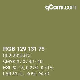 Farbcode: RGB 129 131 76 | qconv.com