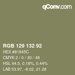 カラーコード: RGB 129 132 92 | qconv.com