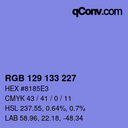 Color code: RGB 129 133 227 | qconv.com