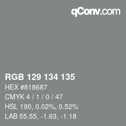 Color code: RGB 129 134 135 | qconv.com