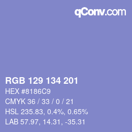 Color code: RGB 129 134 201 | qconv.com
