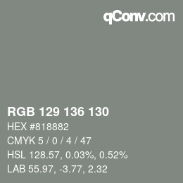 Código de color: RGB 129 136 130 | qconv.com
