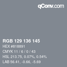 Color code: RGB 129 136 145 | qconv.com