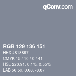 Color code: RGB 129 136 151 | qconv.com