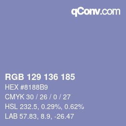 Color code: RGB 129 136 185 | qconv.com