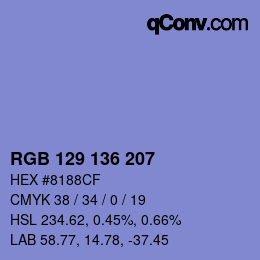 Color code: RGB 129 136 207 | qconv.com
