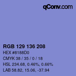 Color code: RGB 129 136 208 | qconv.com