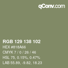 Farbcode: RGB 129 138 102 | qconv.com