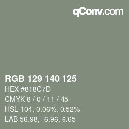 Farbcode: RGB 129 140 125 | qconv.com