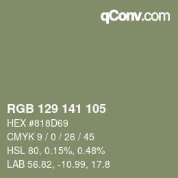 カラーコード: RGB 129 141 105 | qconv.com