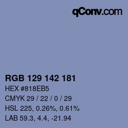 Color code: RGB 129 142 181 | qconv.com