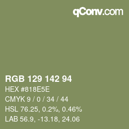 Farbcode: RGB 129 142 94 | qconv.com