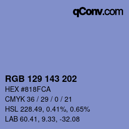 Color code: RGB 129 143 202 | qconv.com