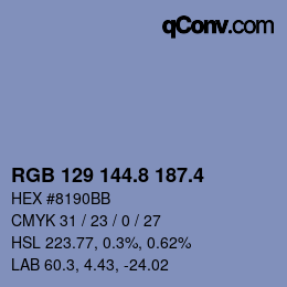 カラーコード: RGB 129 144.8 187.4 | qconv.com