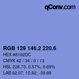 カラーコード: RGB 129 146.2 220.6 | qconv.com