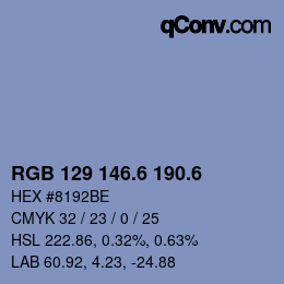 カラーコード: RGB 129 146.6 190.6 | qconv.com