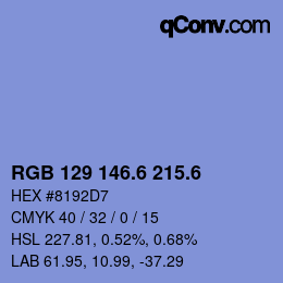 カラーコード: RGB 129 146.6 215.6 | qconv.com