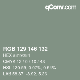 颜色代码: RGB 129 146 132 | qconv.com