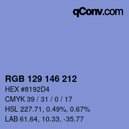 Color code: RGB 129 146 212 | qconv.com