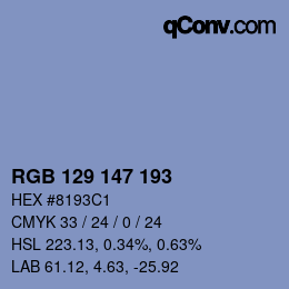 Color code: RGB 129 147 193 | qconv.com