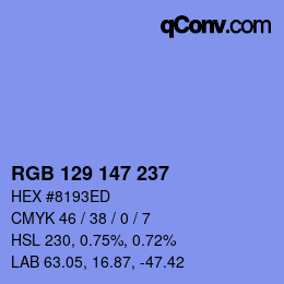Color code: RGB 129 147 237 | qconv.com