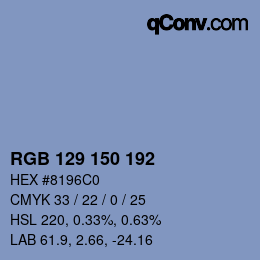 Color code: RGB 129 150 192 | qconv.com