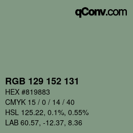 颜色代码: RGB 129 152 131 | qconv.com