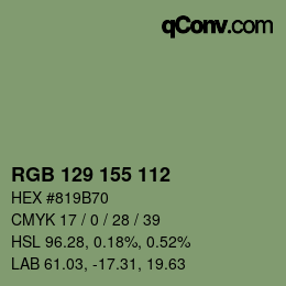 Farbcode: RGB 129 155 112 | qconv.com