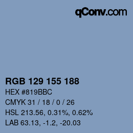 Código de color: RGB 129 155 188 | qconv.com