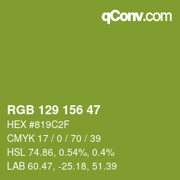 颜色代码: RGB 129 156 47 | qconv.com
