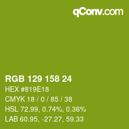 Color code: RGB 129 158 24 | qconv.com
