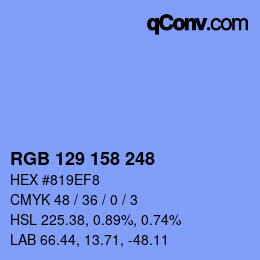 カラーコード: RGB 129 158 248 | qconv.com