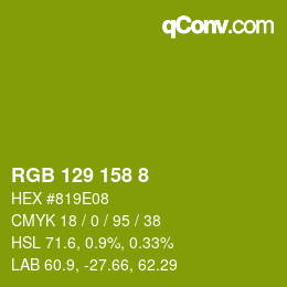 Color code: RGB 129 158 8 | qconv.com