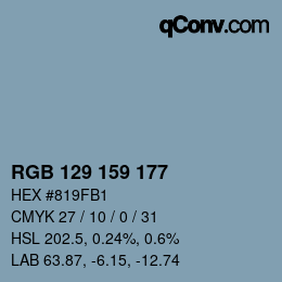 Color code: RGB 129 159 177 | qconv.com