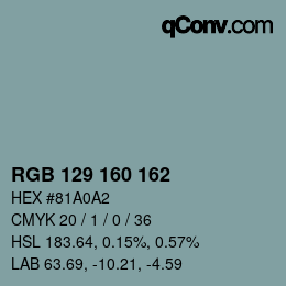 Color code: RGB 129 160 162 | qconv.com
