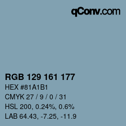 Color code: RGB 129 161 177 | qconv.com