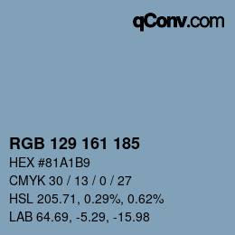 Color code: RGB 129 161 185 | qconv.com