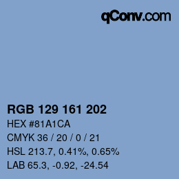 Color code: RGB 129 161 202 | qconv.com