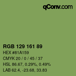 颜色代码: RGB 129 161 89 | qconv.com
