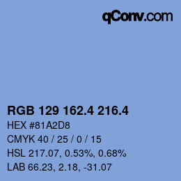 カラーコード: RGB 129 162.4 216.4 | qconv.com