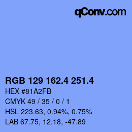 カラーコード: RGB 129 162.4 251.4 | qconv.com