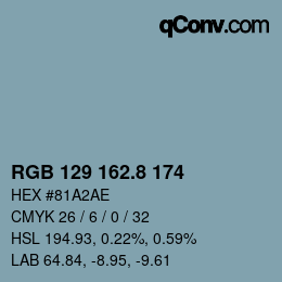 Color code: RGB 129 162.8 174 | qconv.com