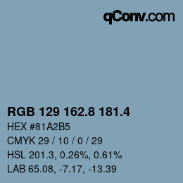 カラーコード: RGB 129 162.8 181.4 | qconv.com