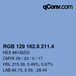 カラーコード: RGB 129 162.8 211.4 | qconv.com