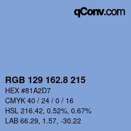 Color code: RGB 129 162.8 215 | qconv.com