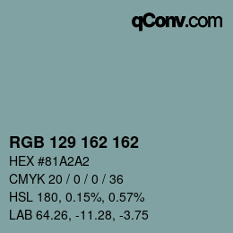 Color code: RGB 129 162 162 | qconv.com
