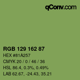 カラーコード: RGB 129 162 87 | qconv.com