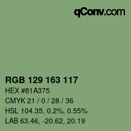 Farbcode: RGB 129 163 117 | qconv.com