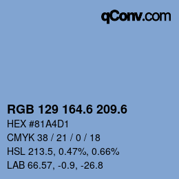 カラーコード: RGB 129 164.6 209.6 | qconv.com